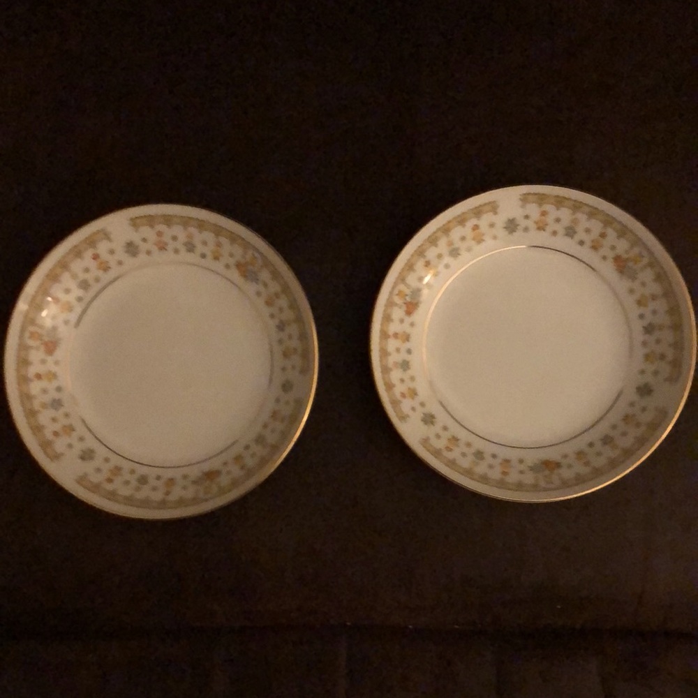 2 Fruit/Dessert Bowls— Garden Bouquet Fine China of Japan (#4078) Gold Trim